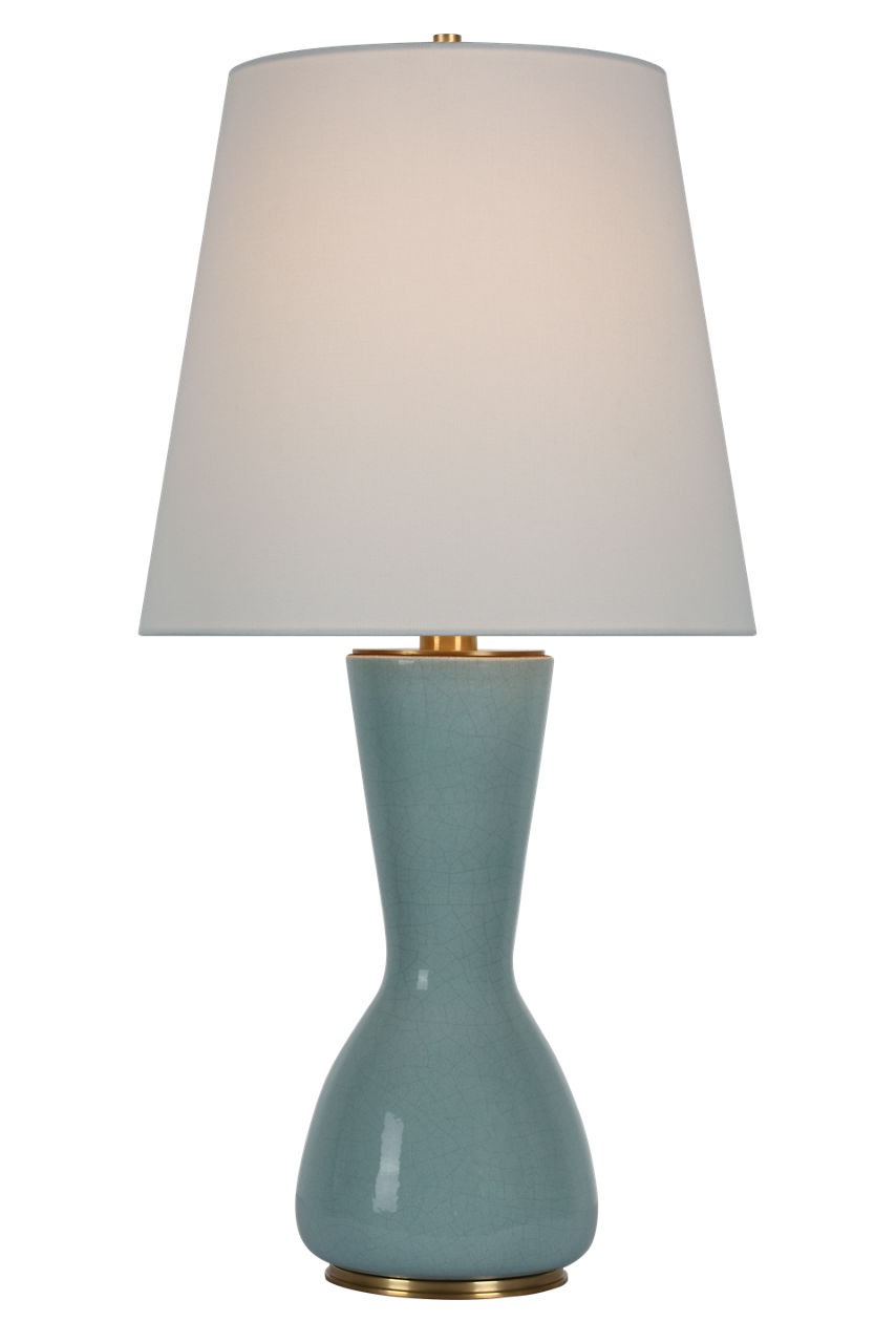 Jess 29" Table Lamp in Crackled Robin with Linen Shade