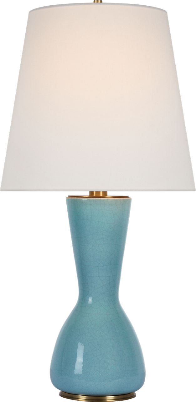 Jess 29" Table Lamp in Crackled Robin with Linen Shade