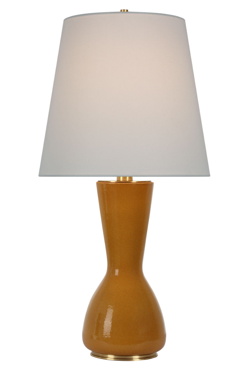 Jess 29" Table Lamp in Crackled Sienna with Linen Shade