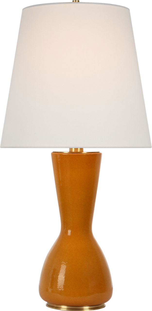 Jess 29" Table Lamp in Crackled Sienna with Linen Shade
