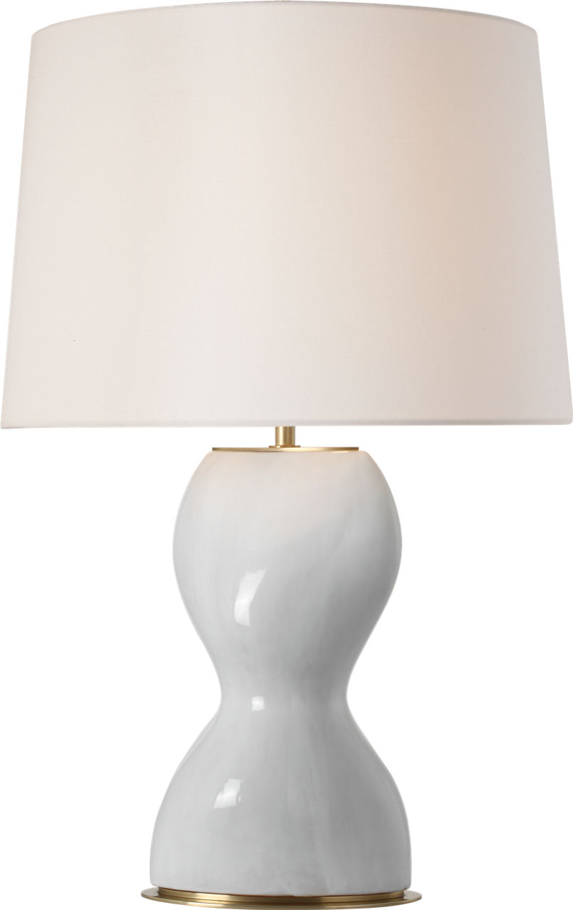 Misaki 28" Table Lamp in Veiled White with Linen Shade