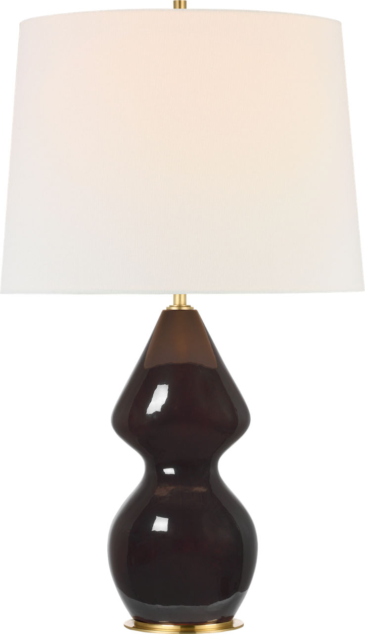Noppon 30" Table Lamp in Black Caviar with Linen Shade