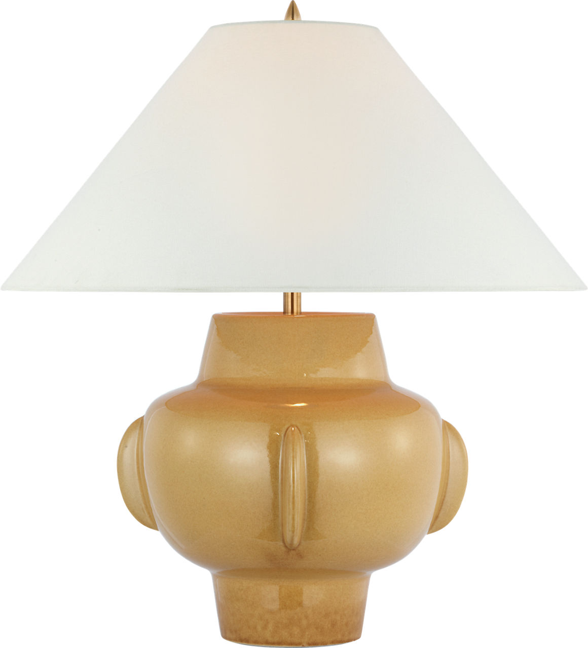 Cap-Ferrat 26" Table Lamp in Light Honey with Linen Flared Shade