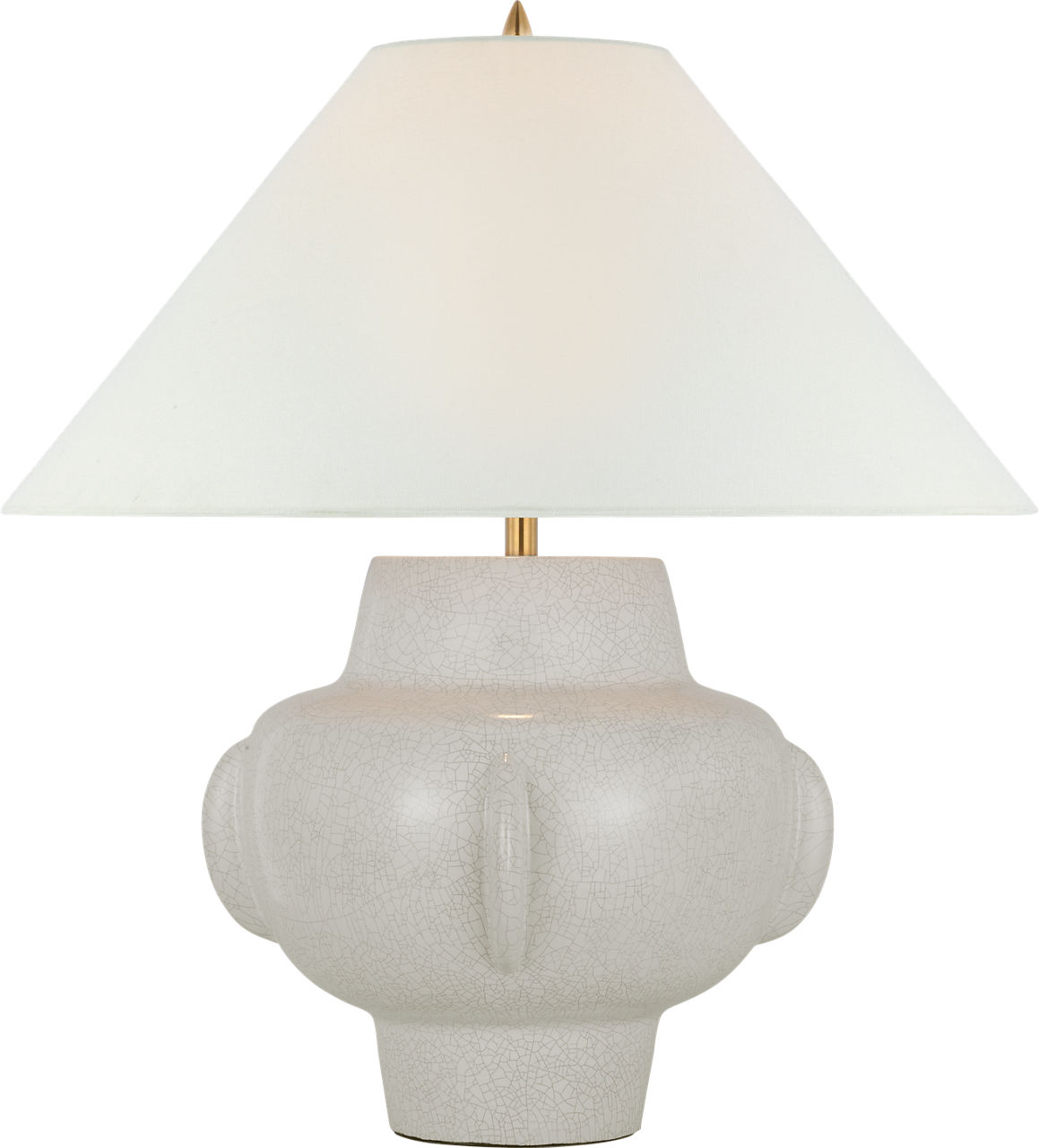 Cap-Ferrat 26" Table Lamp in White Crackle with Linen Flared Shade