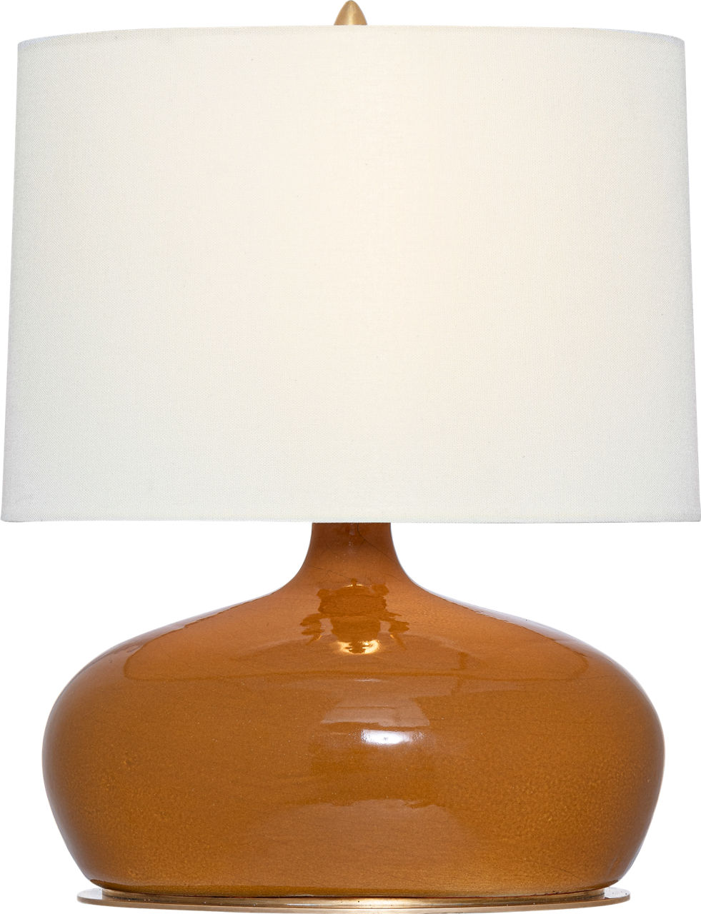 Olinda 17" Low Table Lamp in Crackled Sienna with Linen Shade