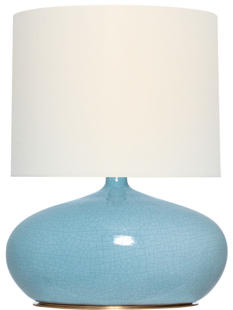 Olinda 24" Low Table Lamp in Crackled Robin with Linen Shade