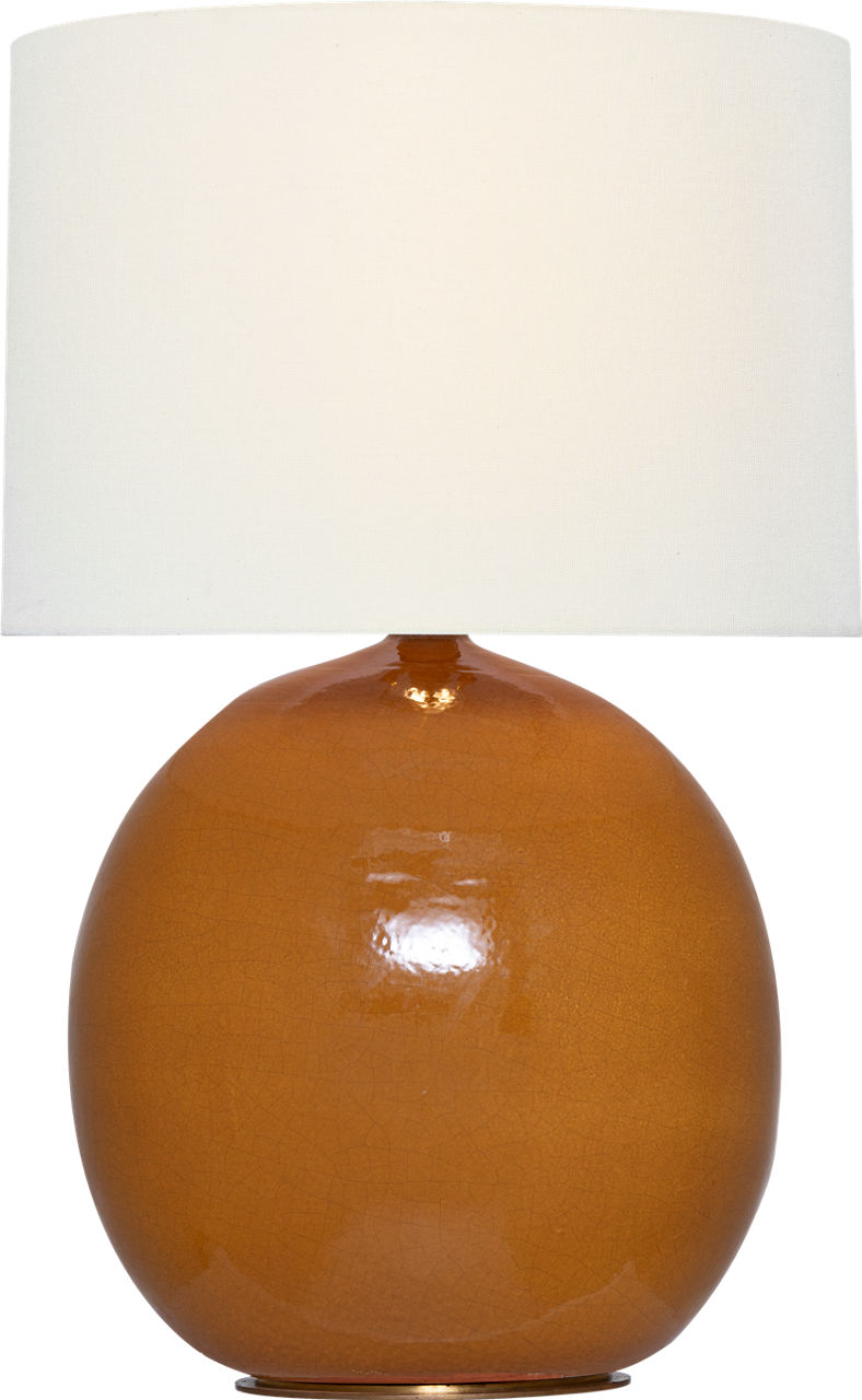 Sao Paulo 29" Table Lamp in Crackled Sienna with Linen Shade