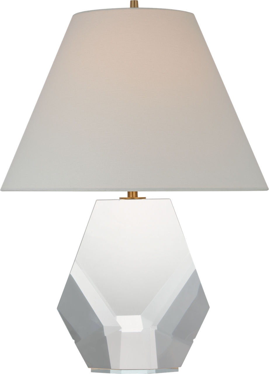 Anthenee 25" Table Lamp in Crystal with Linen Shade