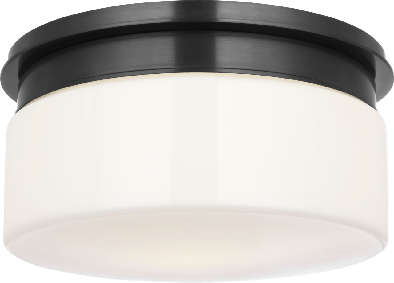 Maritime 11" Flush Mount in Bronze with White Glass