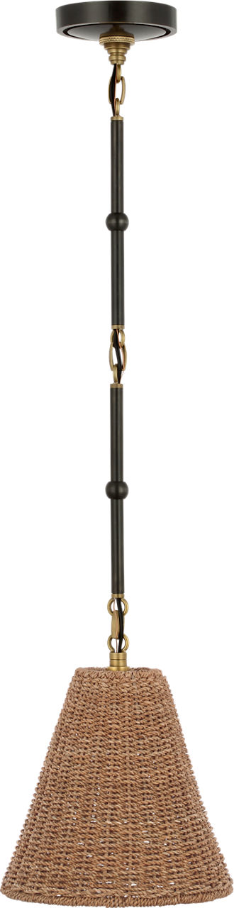 Goodman Petite Hanging Shade in Bronze and Hand-Rubbed Antique Brass with Toast Shade