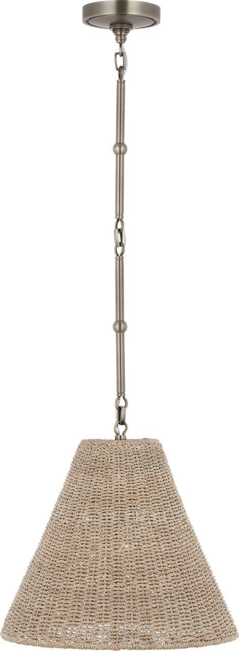 Goodman Small Hanging Light in Antique Nickel with Ash Shade