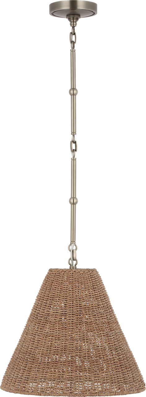 Goodman Small Hanging Light in Antique Nickel with Toast Shade