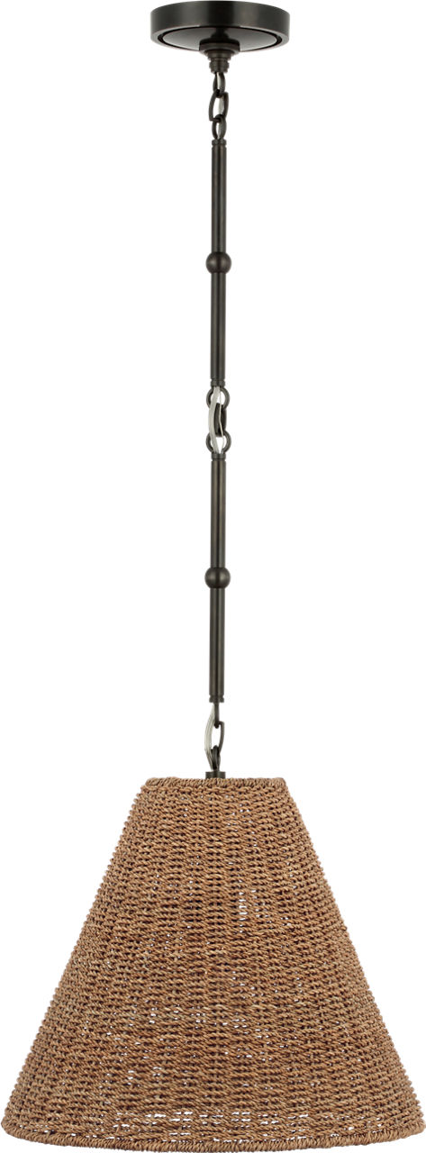 Goodman Small Hanging Light in Bronze with Toast Shade