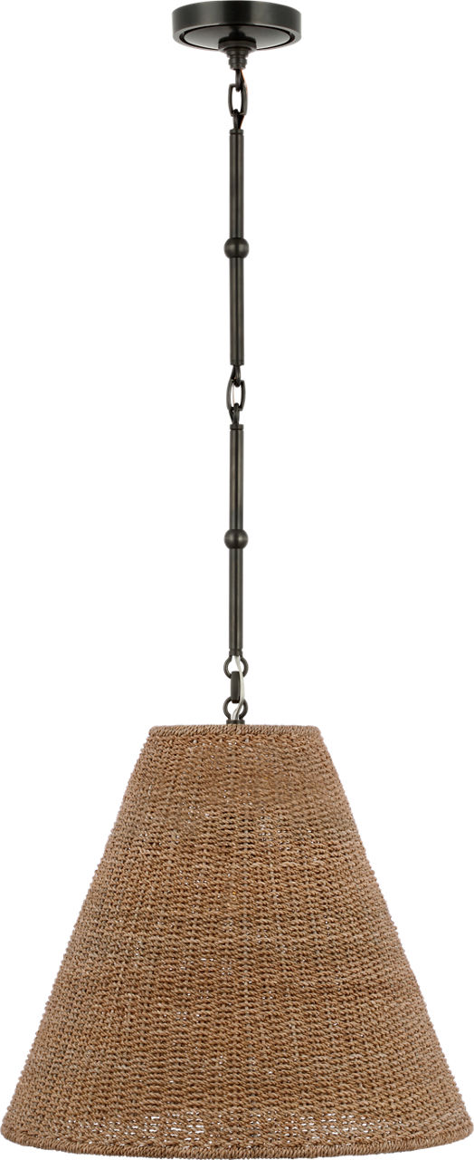Goodman Medium Hanging Light in Bronze with Toast Shade