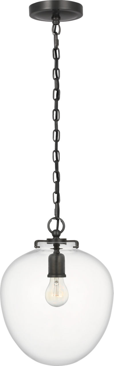 Katie Acorn Pendant in Bronze with Clear Glass