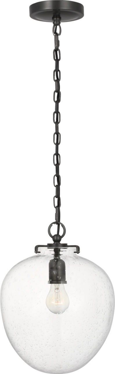 Katie Acorn Pendant in Bronze with Seeded Glass