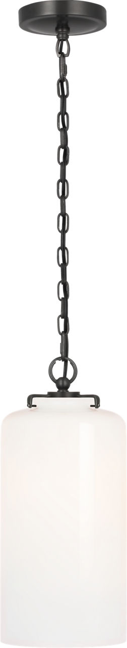 Katie Cylinder Pendant in Bronze with White Glass