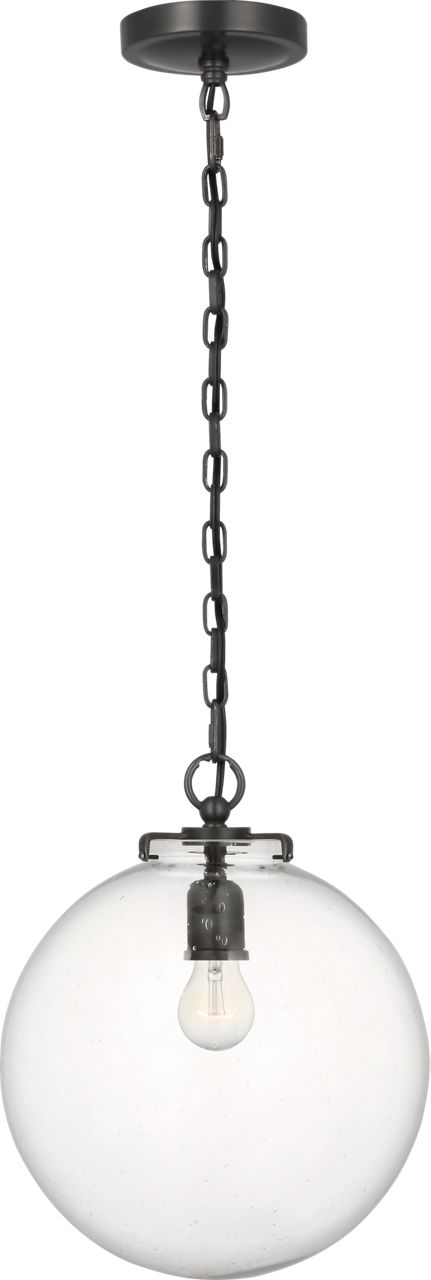 Katie Globe Pendant in Bronze with Seeded Glass