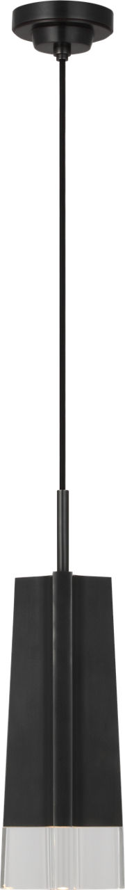 Matcha Single Light Pendant in Bronze with Clear Glass