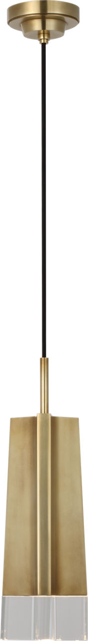 Matcha Single Light Pendant in Hand-Rubbed Antique Brass with Clear Glass