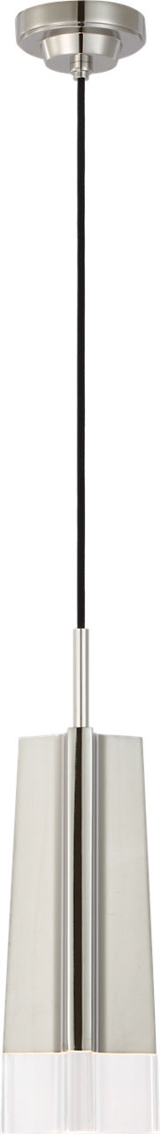 Matcha Single Light Pendant in Polished Nickel with Clear Glass