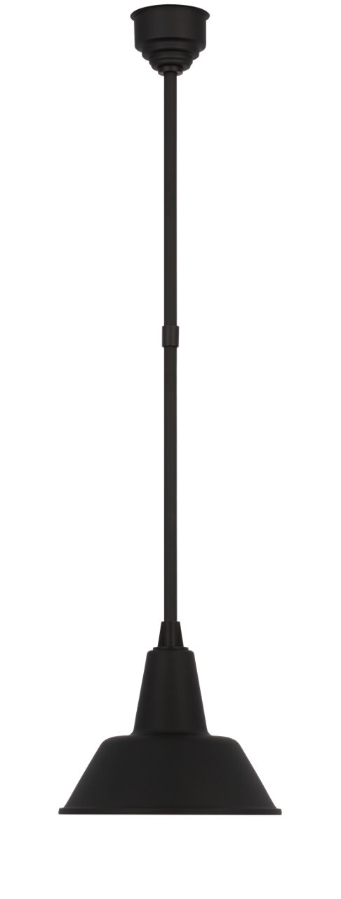 Academy Pendant in Matte Black with 12.5" Bowers Shade