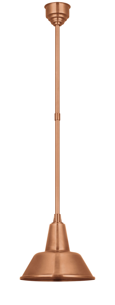 Academy Pendant in Soft Copper with 12.5" Bowers Shade