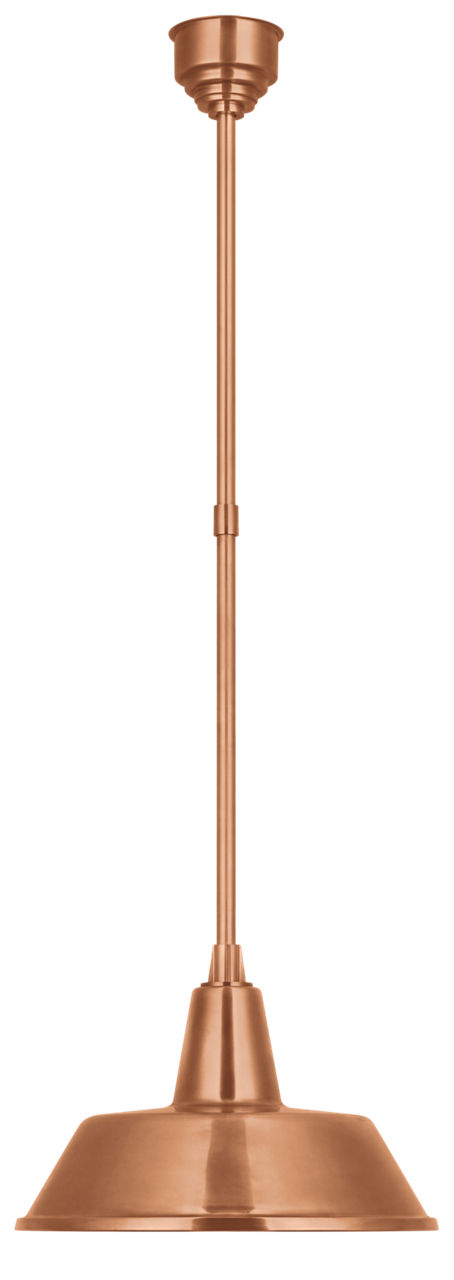 Academy Pendant in Soft Copper with 16" Bowers Shade