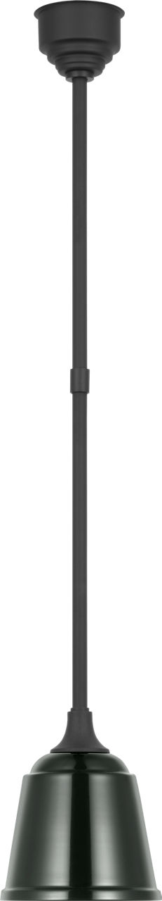 Academy Pendant in Matte Black with 8" Green Rockhouse Shade