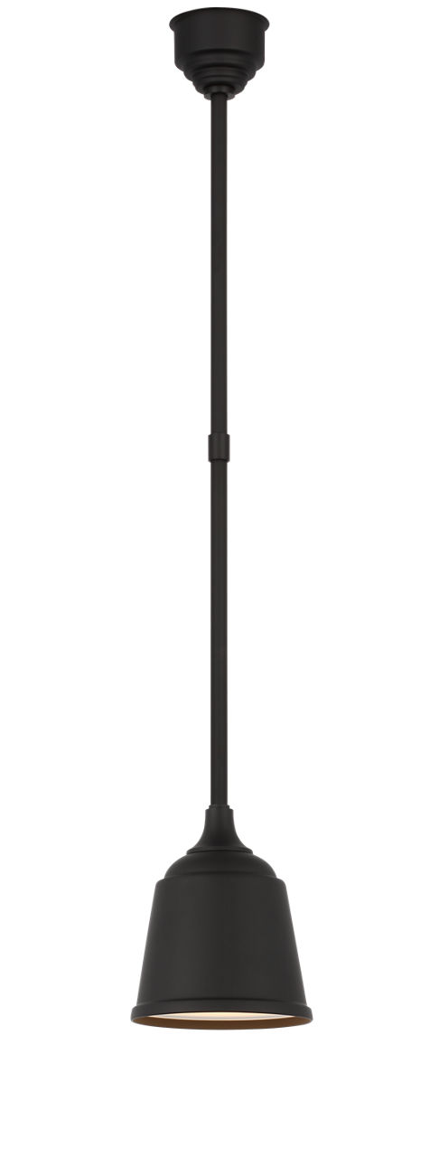 Academy Pendant in Matte Black with 8" Rockhouse Shade