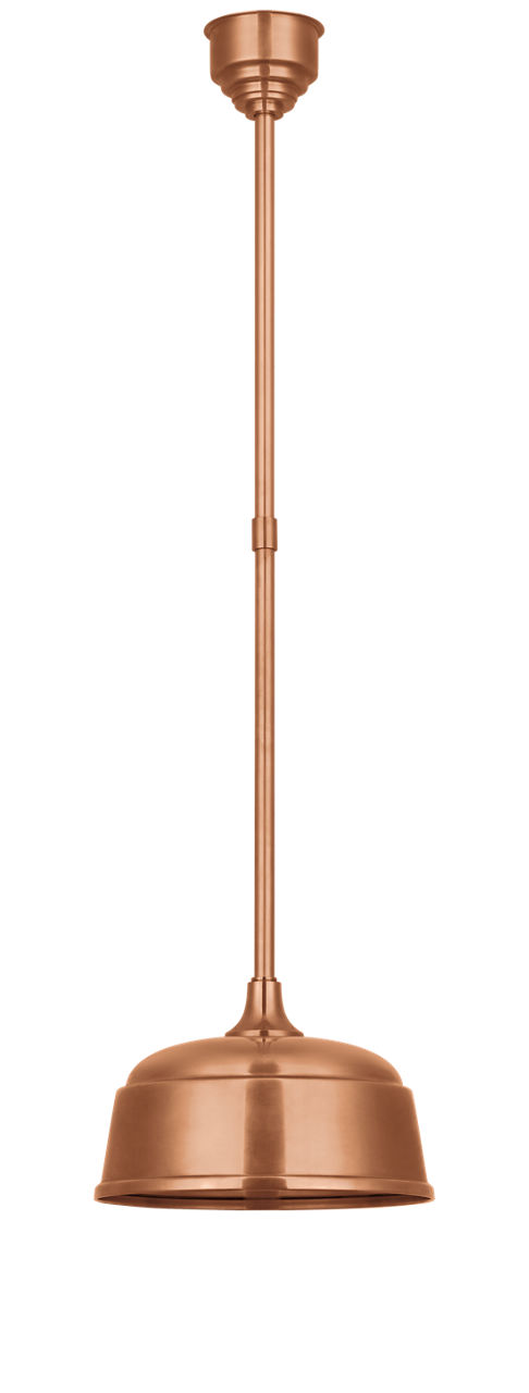 Academy Pendant in Soft Copper with 12.5" Rockhouse Shade