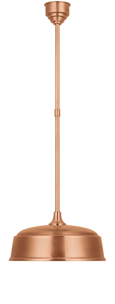 Academy Pendant in Soft Copper with 16" Rockhouse Shade