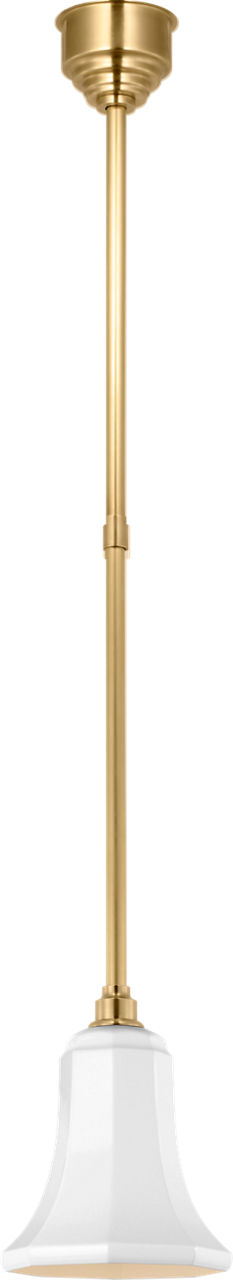 Academy Pendant in Hand-Rubbed Antique Brass with 7.5" White Savannah Shade