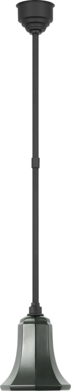 Academy Pendant in Matte Black with 7.5" Green Savannah Shade