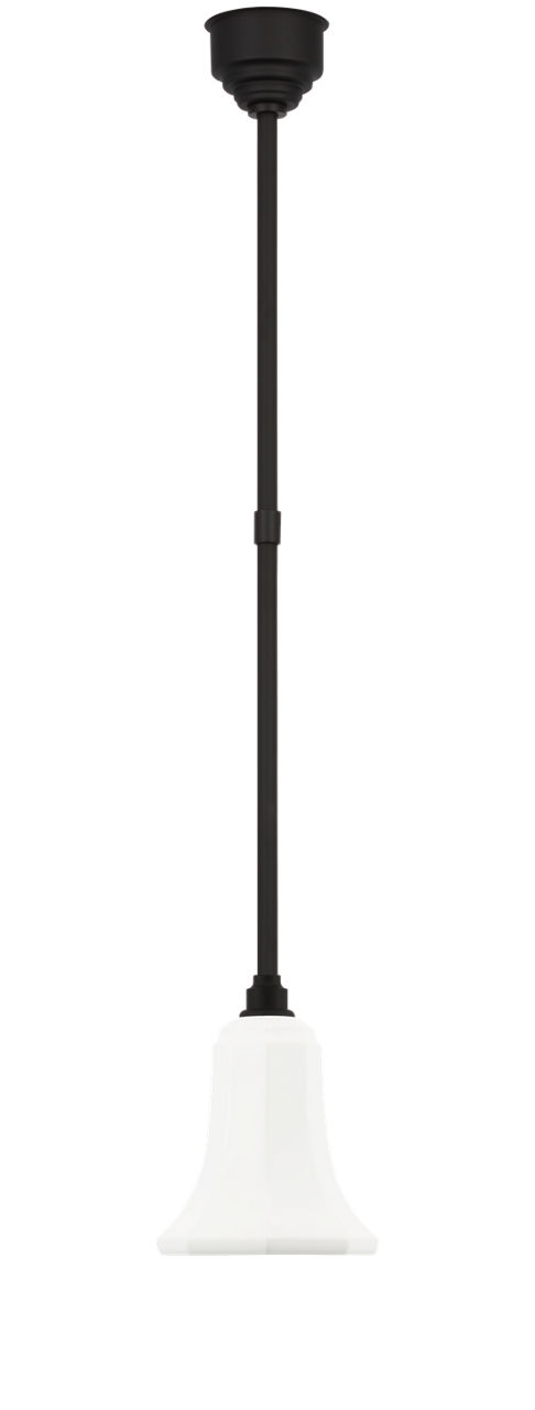 Academy Pendant in Matte Black with 7.5" White Savannah Shade