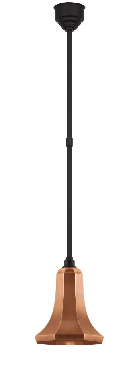 Academy Pendant in Matte Black with 9.25" Soft Copper Savannah Shade