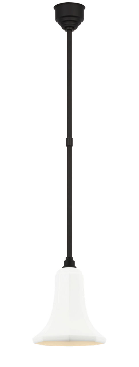Academy Pendant in Matte Black with 9.25" White Savannah Shade