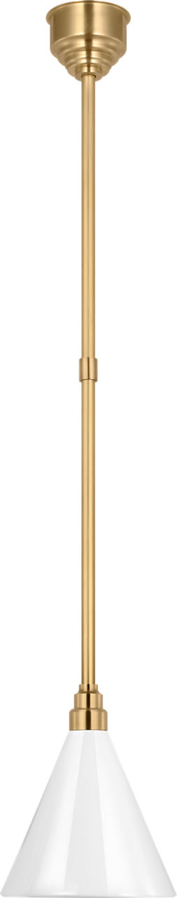 Academy 9" Conical Savannah Pendant in Hand-Rubbed Antique Brass with 9" White Conical Savannah Shade