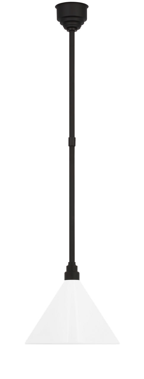 Academy Pendant in Matte Black with 12.5" White Conical Savannah Shade