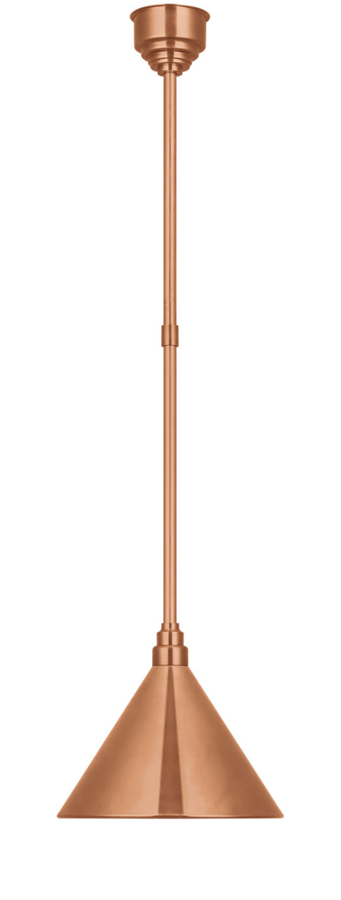 Academy Pendant in Soft Copper with 12.5" Conical Savannah Shade
