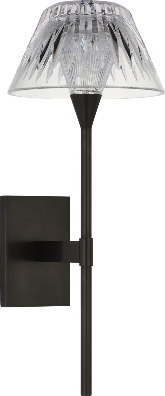 Blaze 14" Sconce in Bronze with Clear Crystal