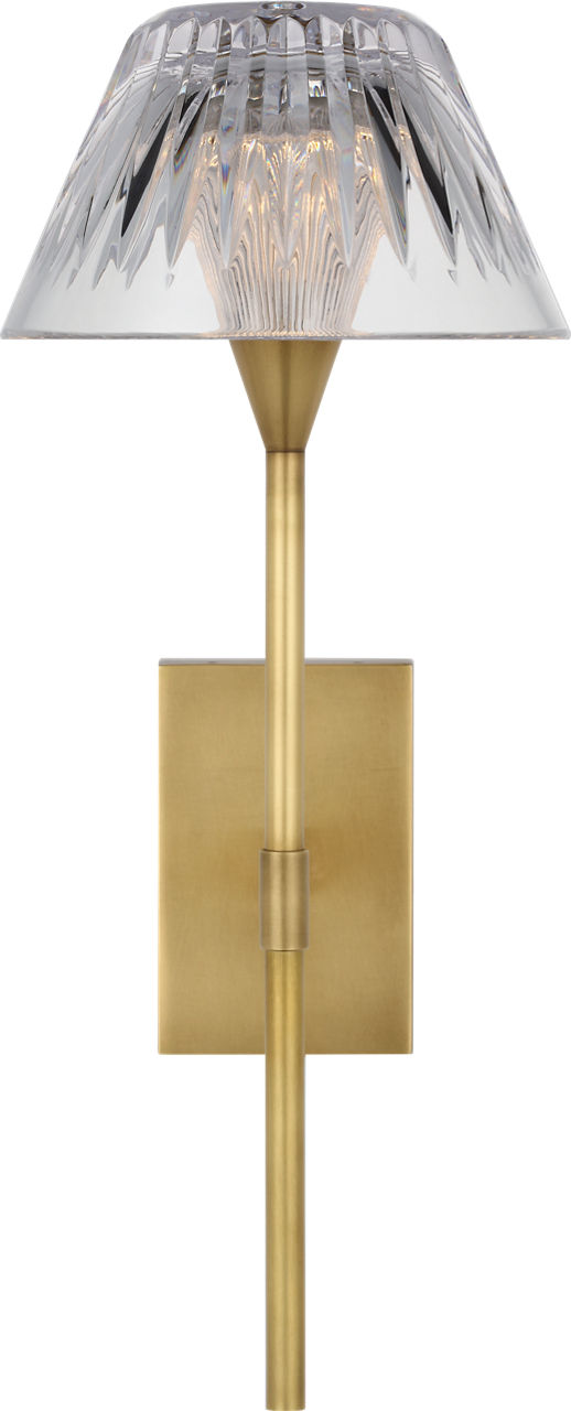Blaze 14" Sconce in Natural Brass with Clear Crystal