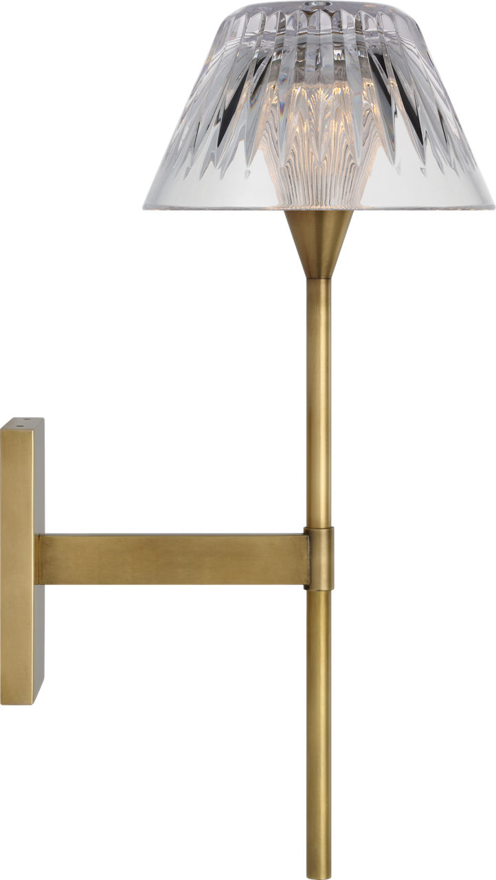 Blaze 14" Sconce in Natural Brass with Clear Crystal