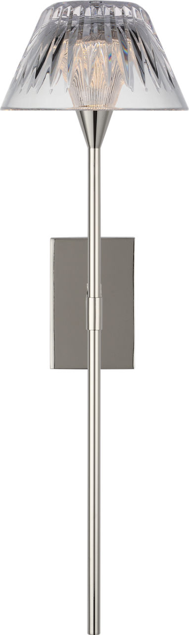 Blaze 19" Tail Sconce in Polished Nickel with Clear Crystal