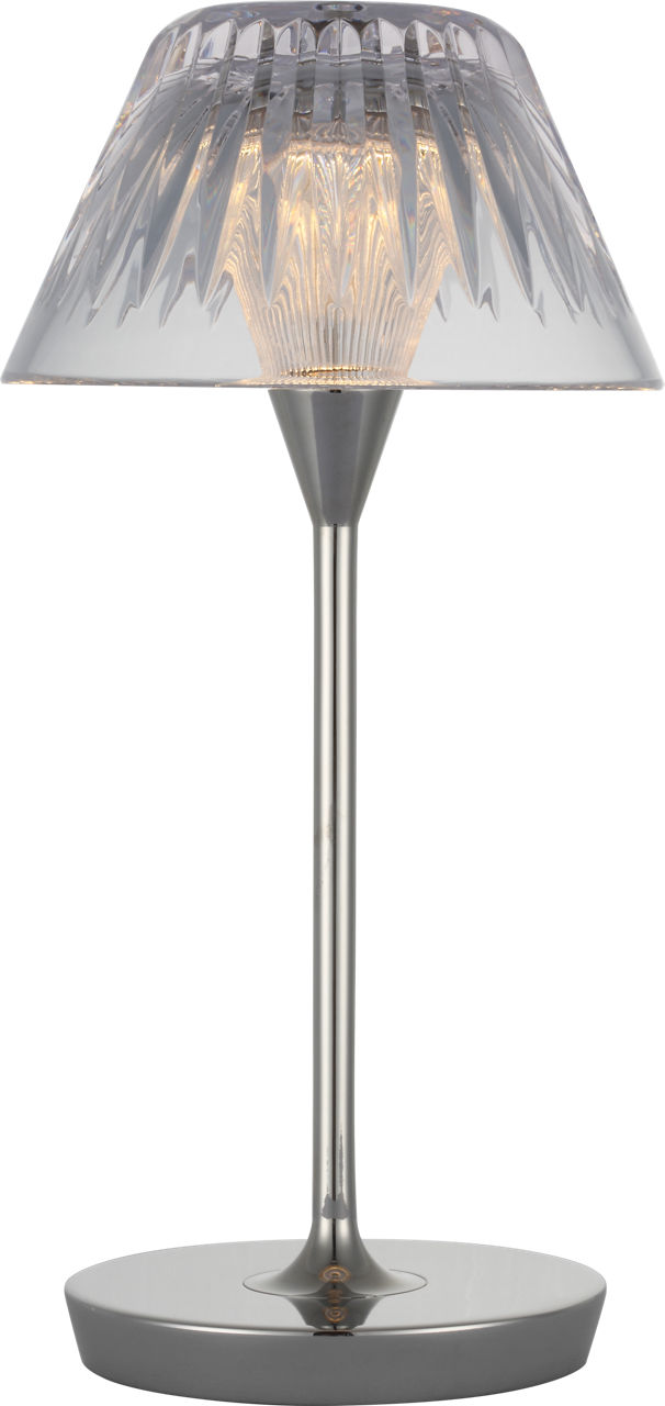 Blaze 12" Rechargeable Table Lamp in Polished Nickel with Clear Crystal