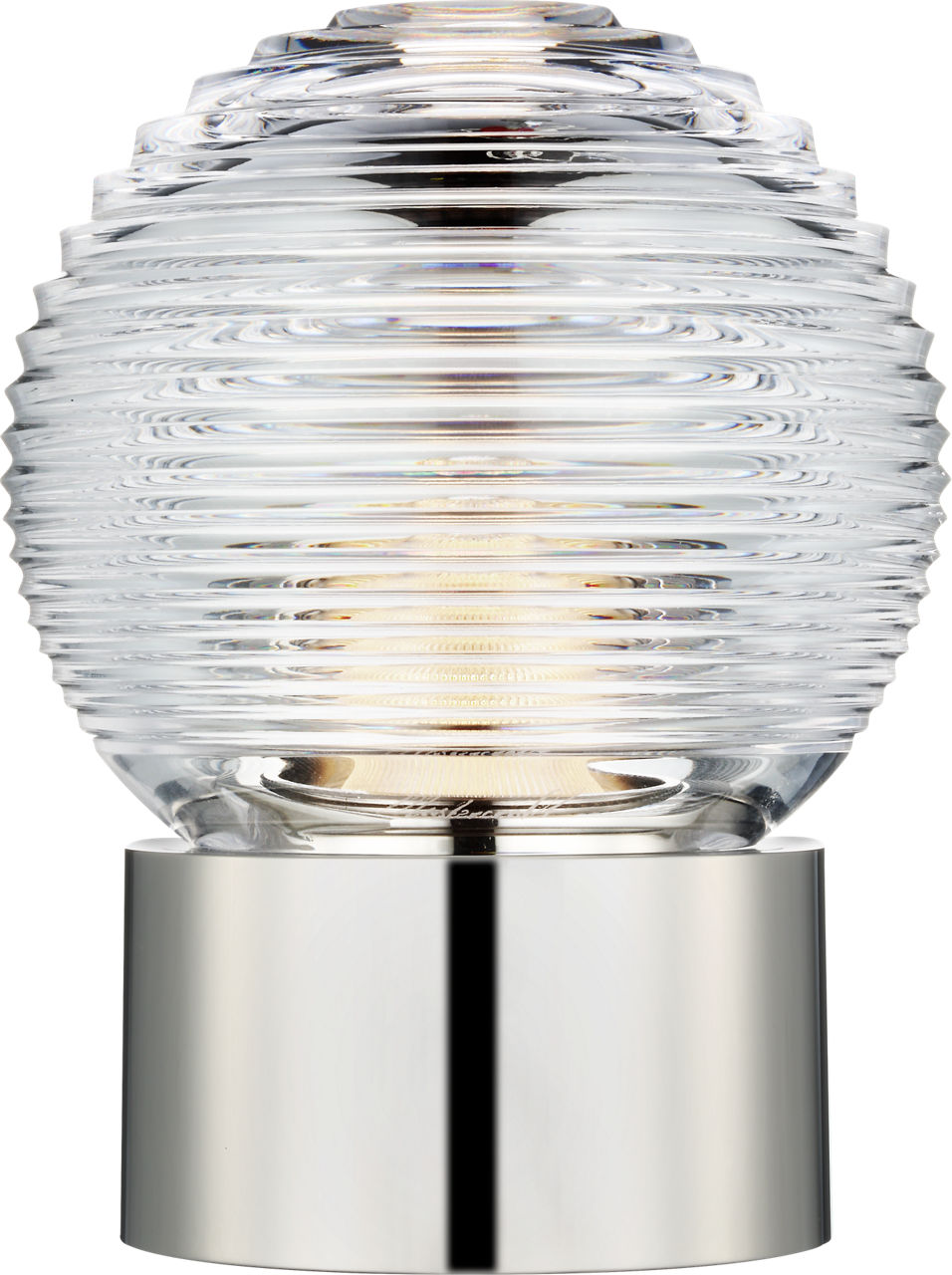 Circon 7" Rechargeable Accent Lamp in Polished Nickel with Clear Crystal
