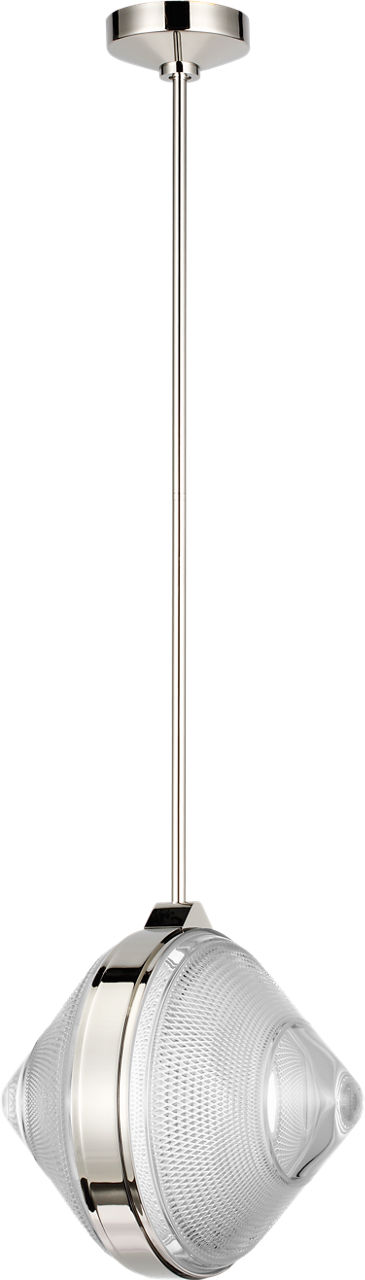 Copper Coast 15" Pendant in Polished Nickel with Karo Cut Clear Crystal