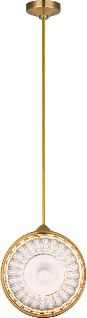 Copper Coast 15" Pendant in Natural Brass with Olive Cut Clear Crystal