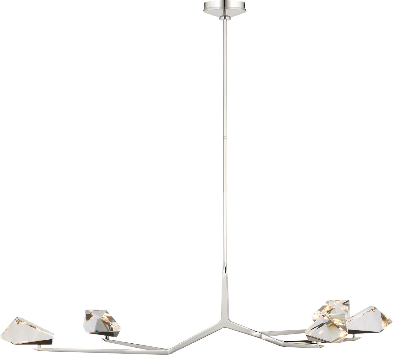 Carraig 52" 5 Light Chandelier in Polished Nickel with Clear Crystal
