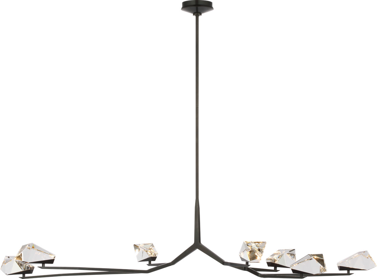 Carraig 65" 7 Light Chandelier in Bronze with Clear Crystal